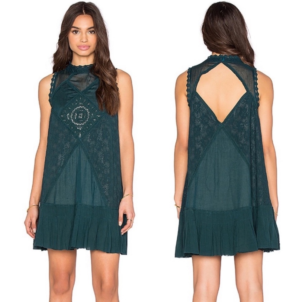 Free People ‘One Angel Lace’ Emerald Green Dress
